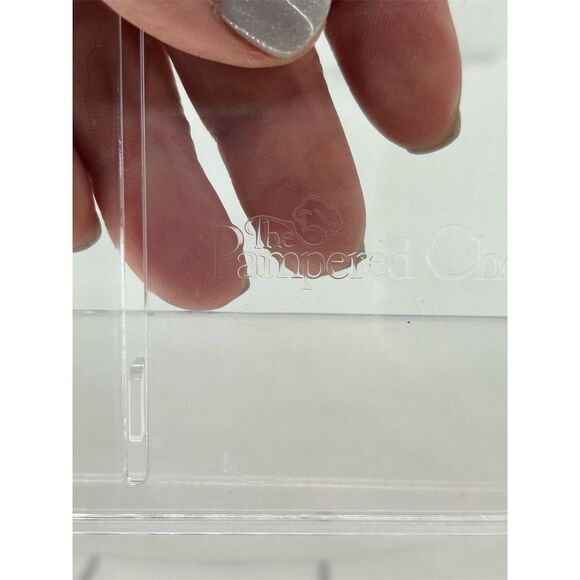 Pampered Chef Clear Acrylic Organizer Storage Case Paper Plates Picnic - Picture 5 of 5